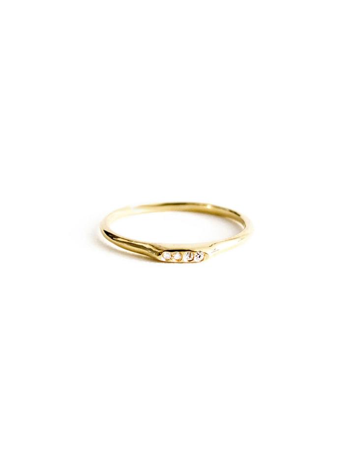 N+a New York Thin Stacking Ring With Diamonds