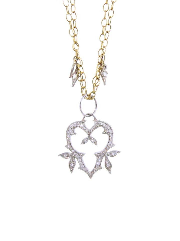 Cathy Waterman Thorn Leaf Heart Charm