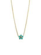 Jennifer Meyer Turquoise And Ruby Flower Necklace