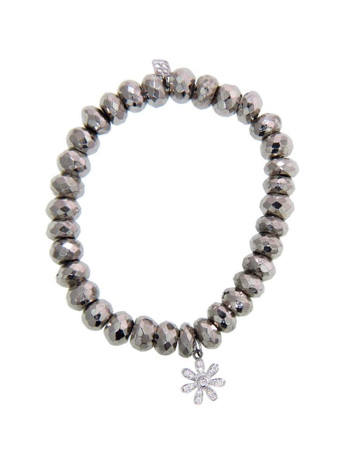 Sydney Evan Silver Pyrite Daisy Bracelet