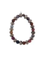 Catherine Michiels Sapphire, Ruby, And Faceted Pyrite Bead Bracelet