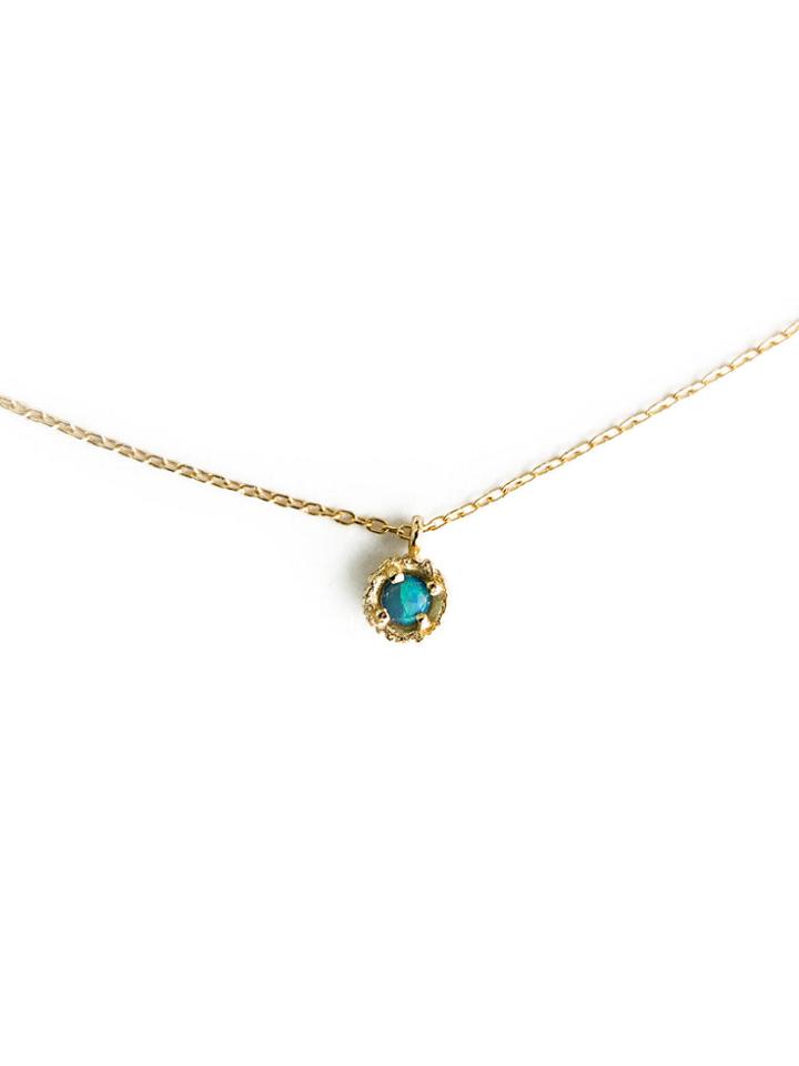 N+a New York Small Round Opal Necklace