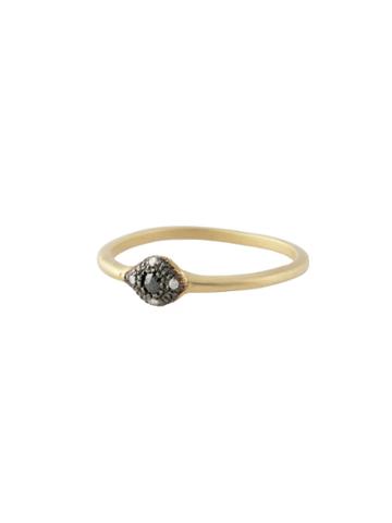 Ariko Small Rose Cut Black Diamond Stacking Ring