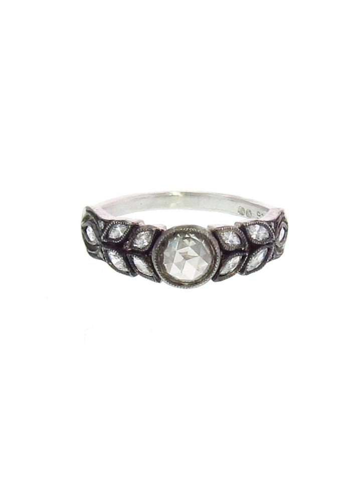 Cathy Waterman Rose Cut Rustic Diamond Garland Ring - Platinum