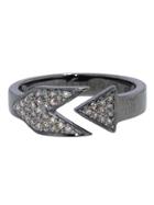 Sydney Evan Blackened White Gold Arrow Ring With Diamonds