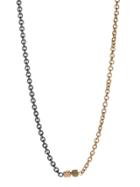 Todd Reed Rose Gold And Silver Circle Link Chain With Diamonds