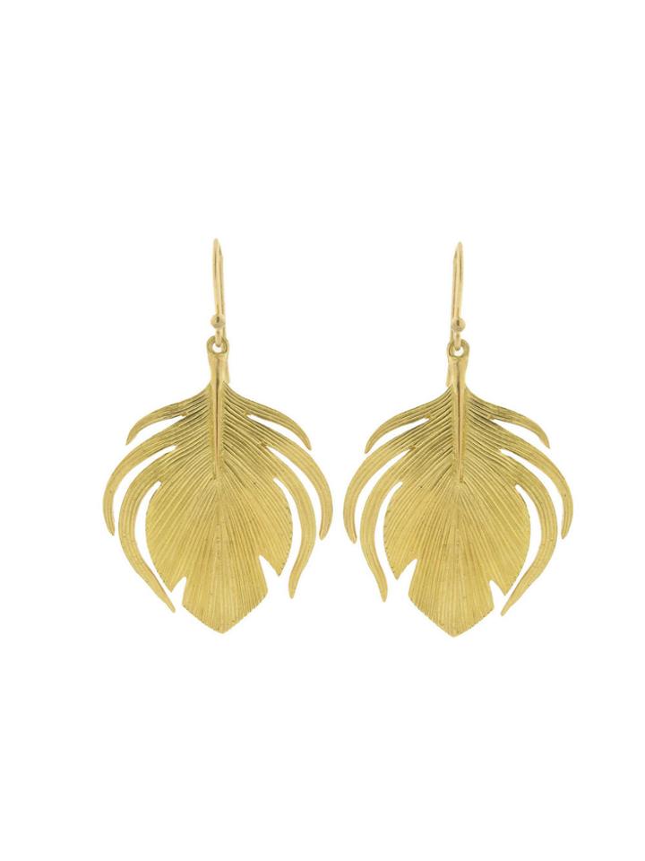 Annette Ferdinandsen Small Peacock Earrings - Yellow Gold