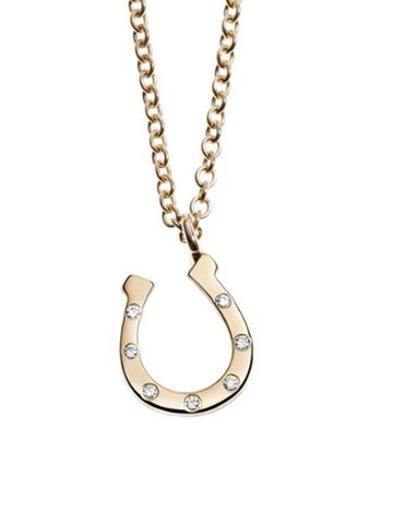 Finn Minor Obsessions Tiny Diamond Horseshoe Necklace - Yellow Gold