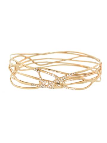 Lucifer Vir Honestus Organic Bangle With Tiny Diamonds - Rose Gold
