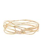 Lucifer Vir Honestus Organic Bangle With Tiny Diamonds - Rose Gold