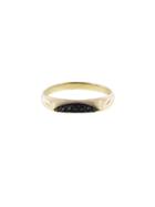 Workhorse Indu Black Diamond Crescent Moon Slice Ring - Yellow Gold