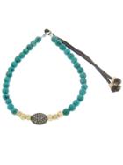 Catherine Michiels Faceted Turquoise Stardust Bracelet With Double Sided Oval Diamond Bead