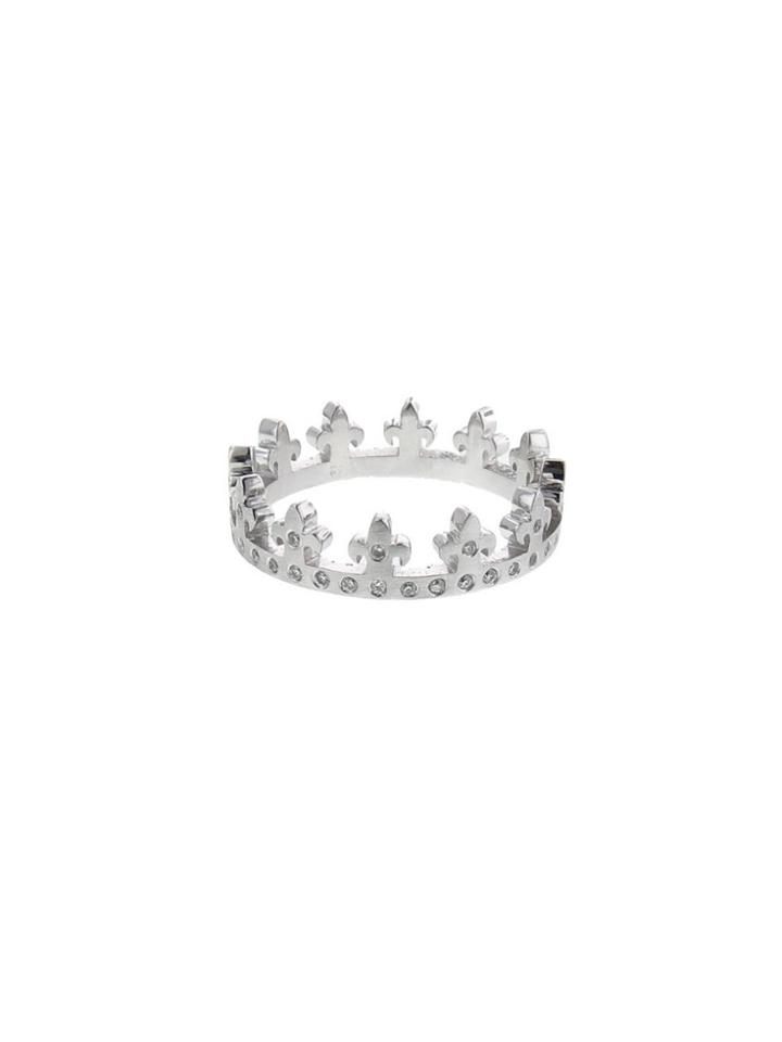 Gintare Heavy Diamond Fleur De Lis Crown Ring