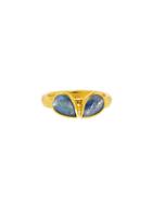 Gurhan Unique Double Pale Blue Sapphire Stacking Ring - 24 Karat Yellow Gold