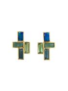 Nak Armstrong Boulder Opal Mosaics - Designer Yellow Gold Earrings