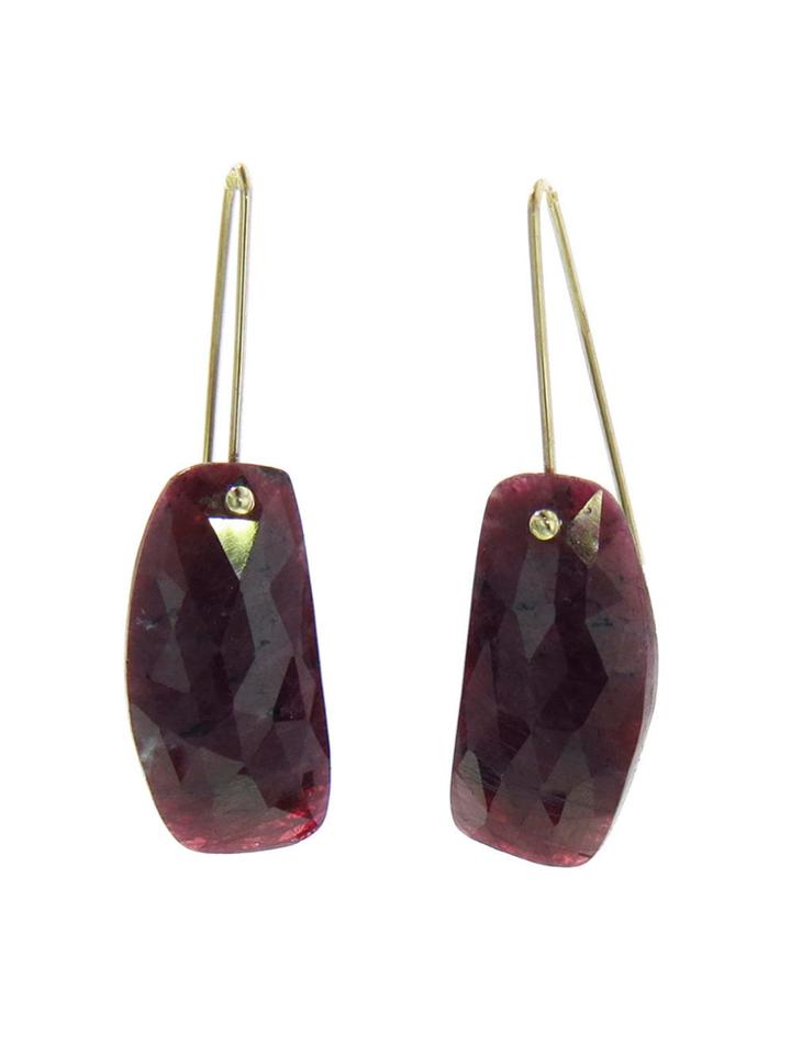 Necessary Stone Ruby Short Wire Earrings