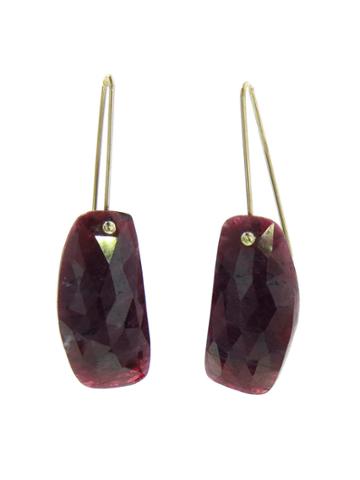 Necessary Stone Ruby Short Wire Earrings
