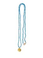 Andrea Fohrman Turquoise Beaded Necklace With Full Moon Pendant
