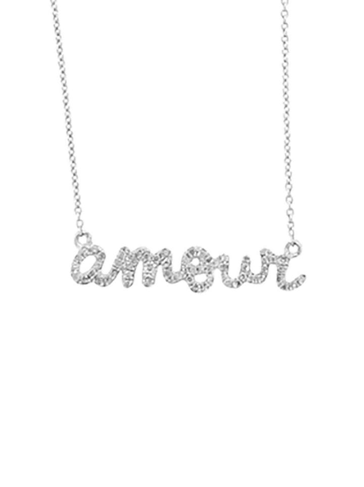 Sydney Evan Diamond Amour Necklace In White Gold