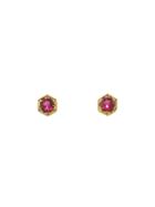Cathy Waterman Tiny Hexagonal Ruby Studs