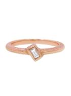 Nak Armstrong Tilted Diamond Ring - Rose Gold