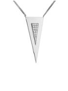 Janis Savitt Large Triangle Necklace - White Gold