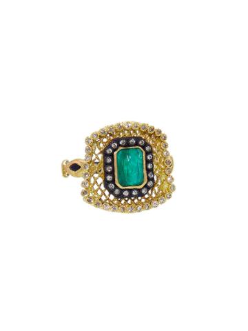 Armenta Emerald Net Shield Ring