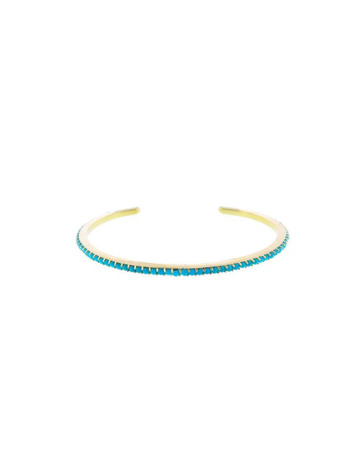 Jennifer Meyer Cabochon Turquoise Bead Cuff - Yellow Gold