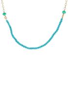 Cathy Waterman Fine Turquoise Bead Tiny Lacy Chain - 22 Karat Gold