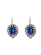 Cathy Waterman Kyanite Scalloped Frame Earrings With Diamonds