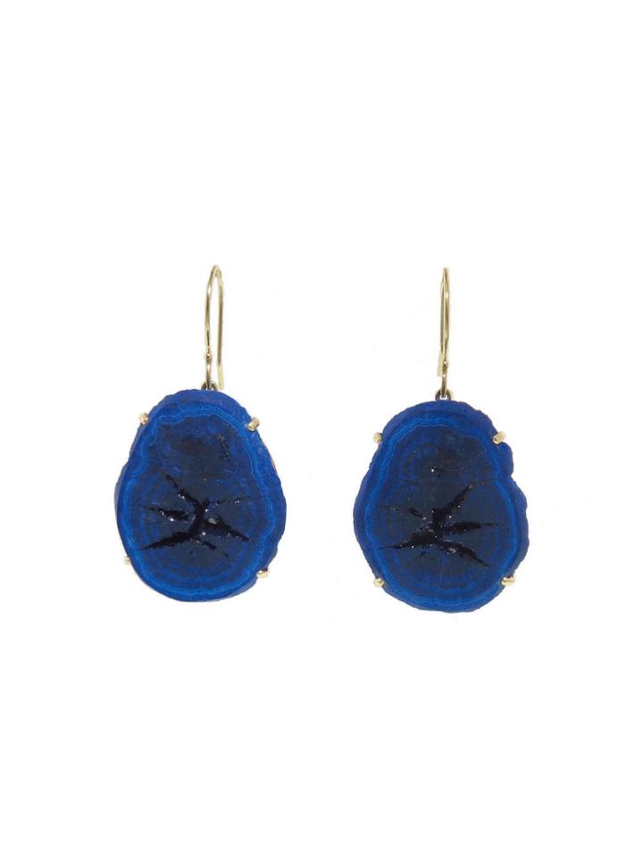 Jamie Joseph Asymmetrical Azurite Drop Earrings
