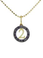 Kacey K Extra Small Cut-out Charm With Black Diamonds - The #2
