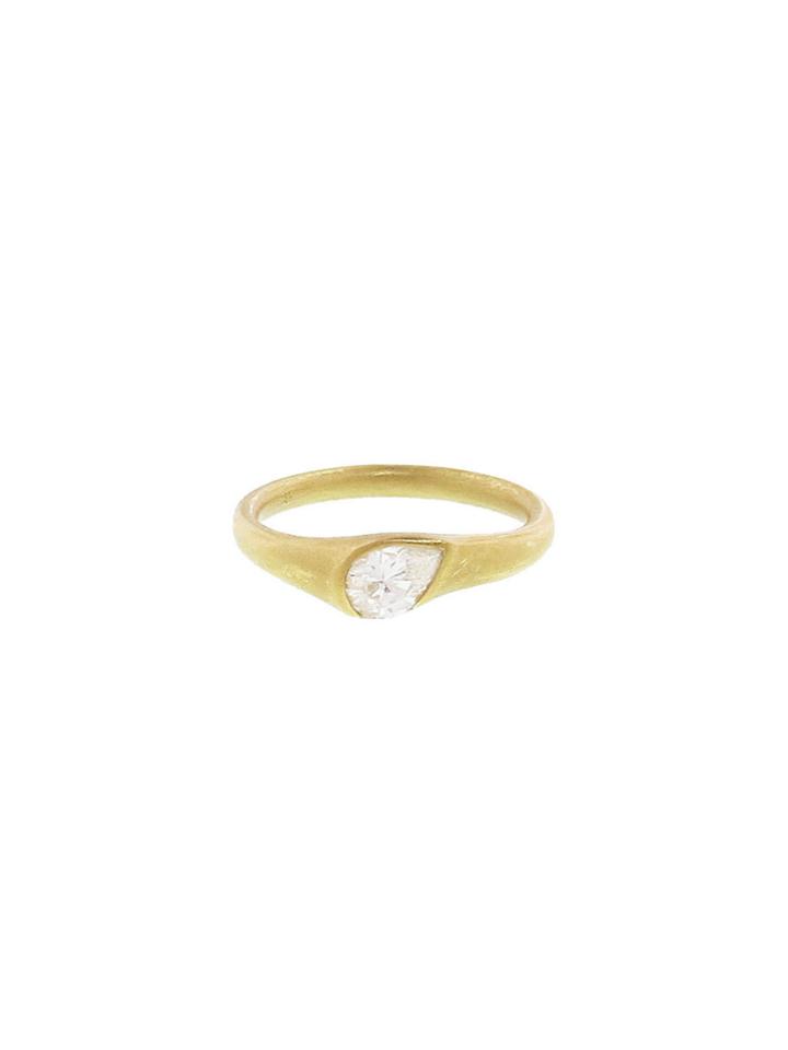 Ylang 23 Gold Ring With Teardrop Diamond