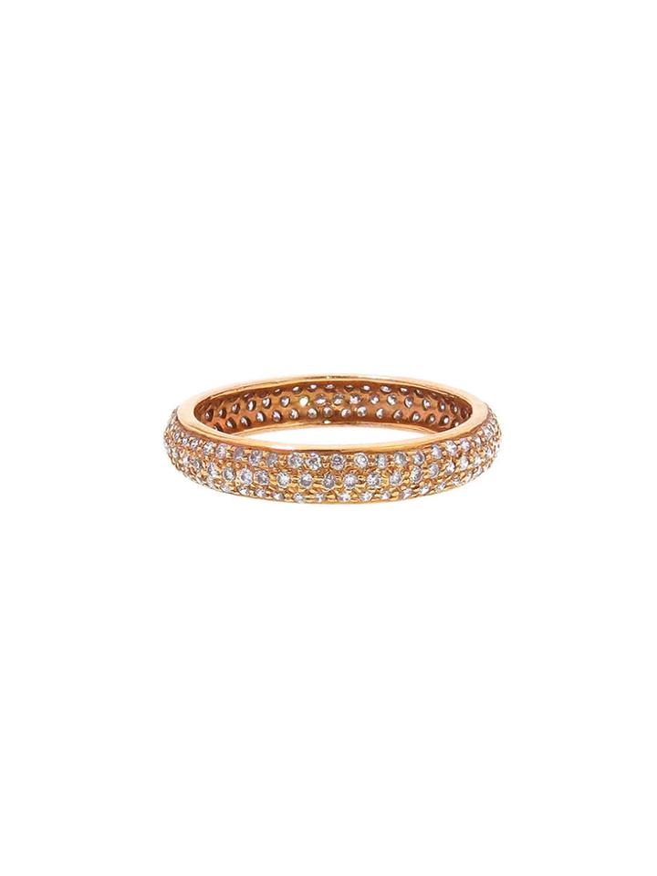Sethi Couture Wide Pave Pink Diamond Ring In Rose Gold
