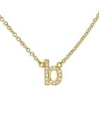 Jennifer Meyer Lowercase Diamond Initial Necklace - B - Yellow Gold