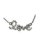 Sydney Evan Diamond Love Necklace In Blackened White Gold