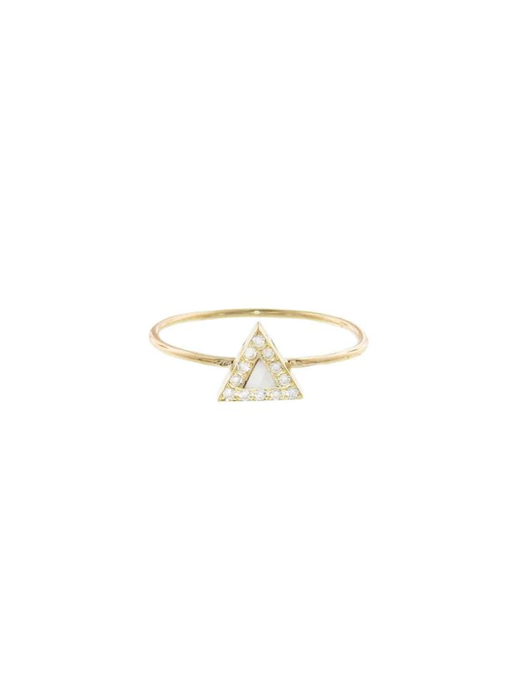 Jennifer Meyer Pearl Triangle Ring With Diamonds