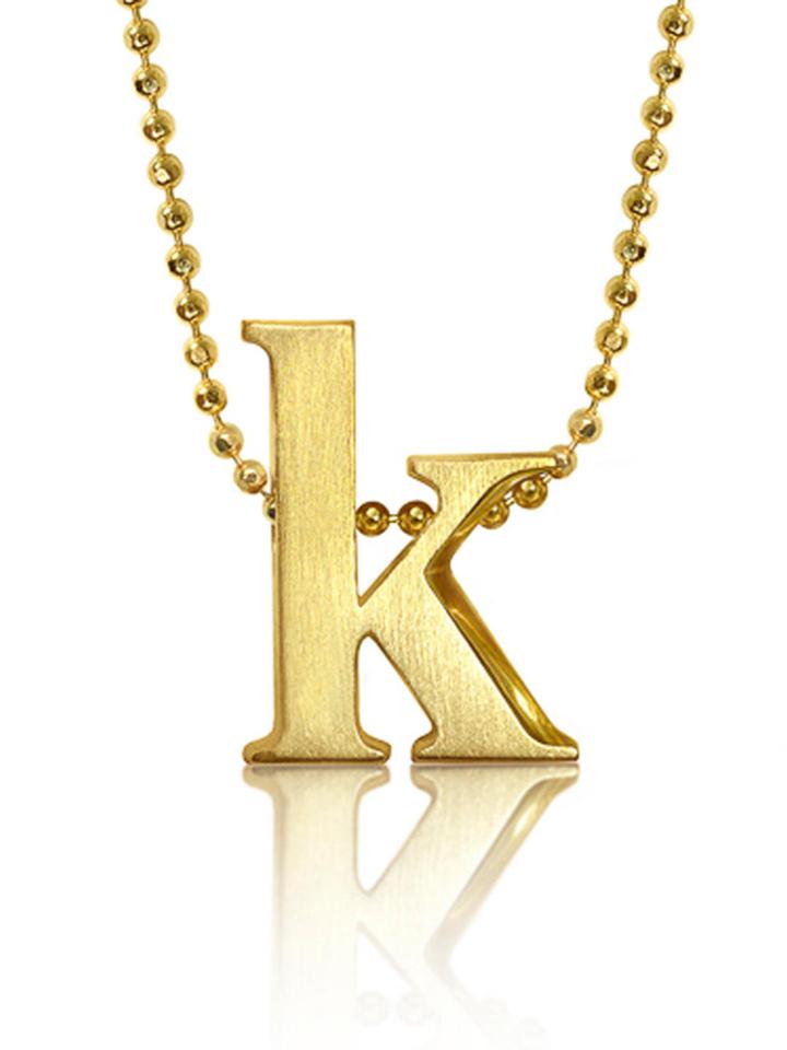 Alex Woo Lowercase 'k' Necklace - Yellow Gold
