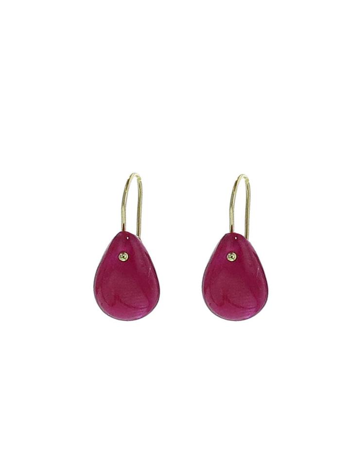 Bruml Smooth Ruby Teardrop Earrings