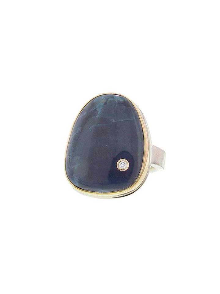 Jamie Joseph Irregular Pietersite Ring With Diamond