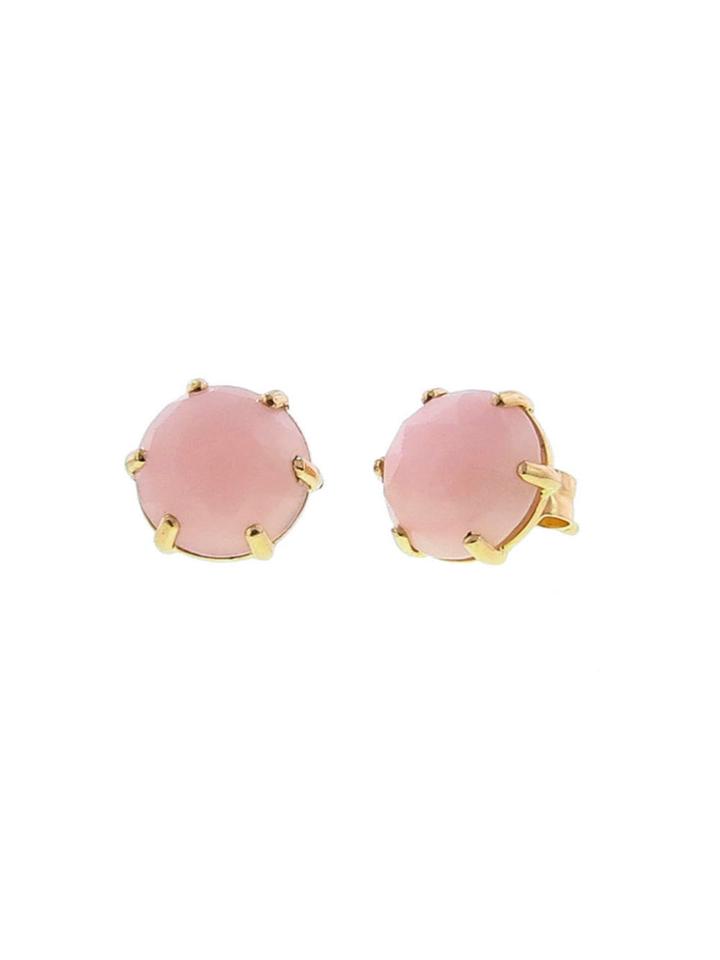 Jamie Joseph Rose Cut Pink Opal Studs
