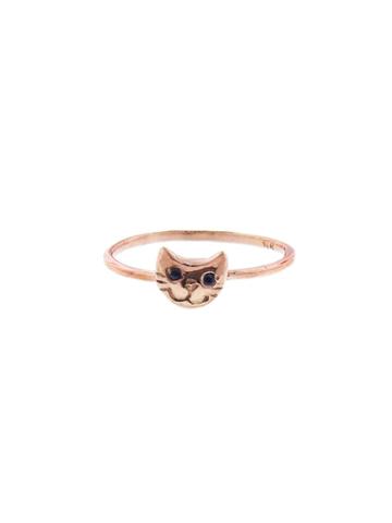 Yayoi Forest Cat Ring With Sapphire Eyes