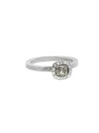 Todd Reed Small Square Cognac Diamond Solitaire Ring In Palladium