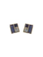 Nak Armstrong Square Button Studs With Iolite