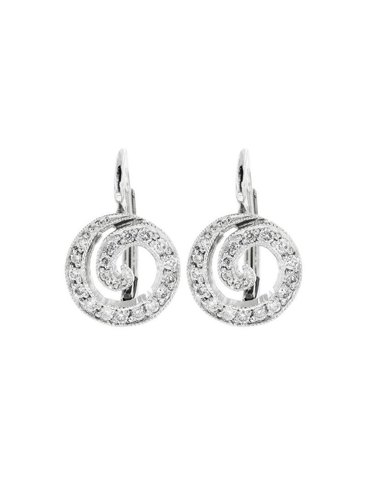 Cathy Waterman Diamond Swirl Earrings - Platinum