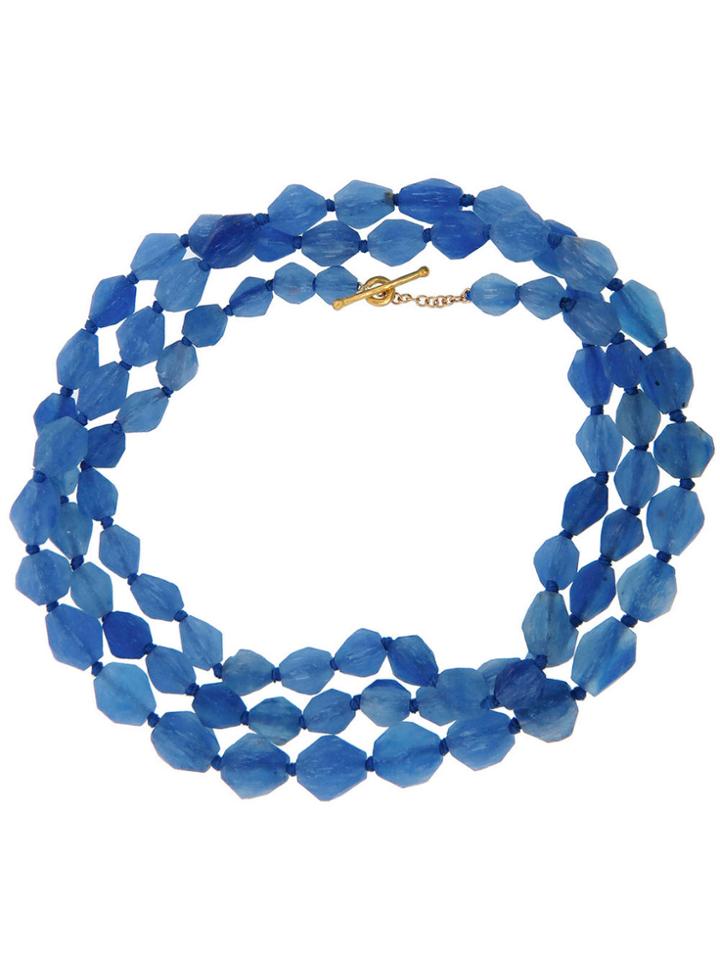 Cathy Waterman Handmade Afghani Light Blue Glass Bead Chain