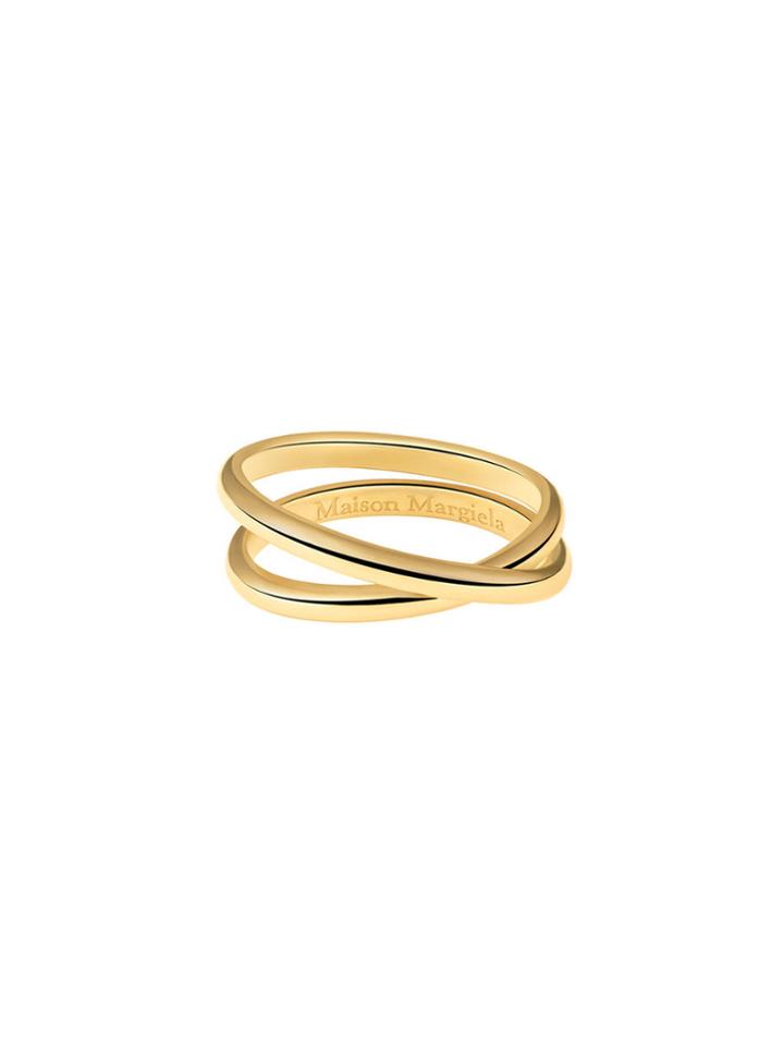Maison Margiela Thin Anamorphose Twisted Ring - Yellow Gold