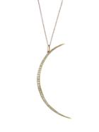 Andrea Fohrman Large Crescent Moon Necklace With Diamonds