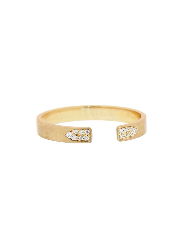 Jade Trau Diamond Accented Open Band - Yellow Gold