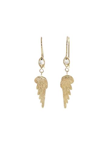 Blackbird And The Snow Wing Moonstone Earrings